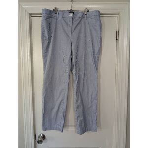 Talbots Stretch Cotton Chino‎ Pants women's 16W blue white striped nautical